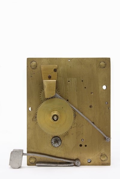 The front plate of the movement, with motion-work in place, from a table clock by Pieter Visbach